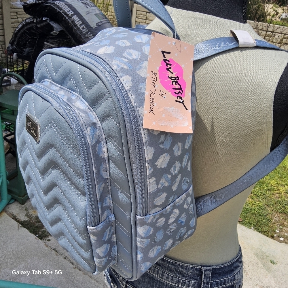 BETSEY JOHNSON BLUE LUV BETSEY BACKPACK - Picture 3 of 4